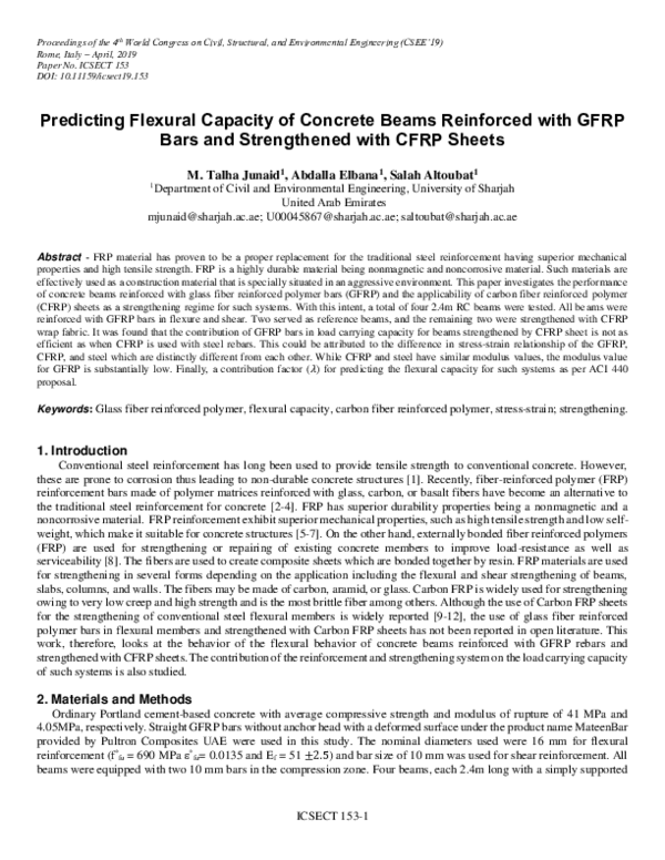 (PDF) Predicting Flexural Capacity of Concrete Beams Reinforced with ...