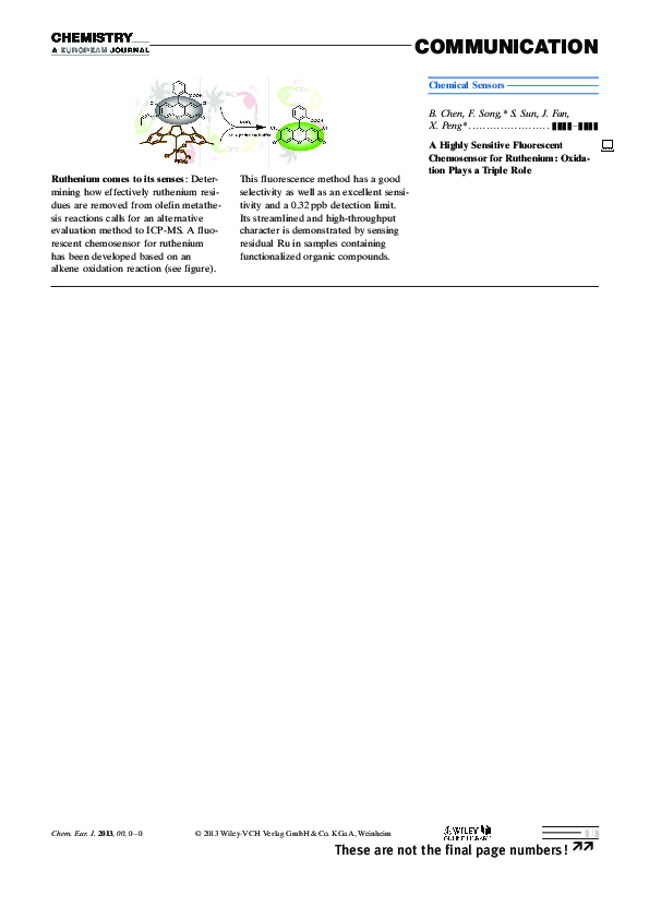 (PDF) A Highly Sensitive Fluorescent Chemosensor for Ruthenium ...