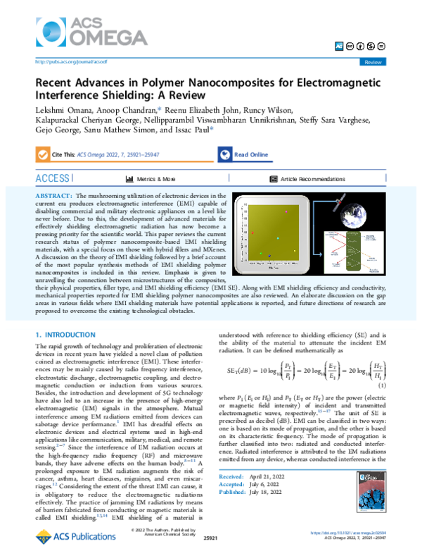 (PDF) Recent Advances in Polymer Nanocomposites for Electromagnetic ...