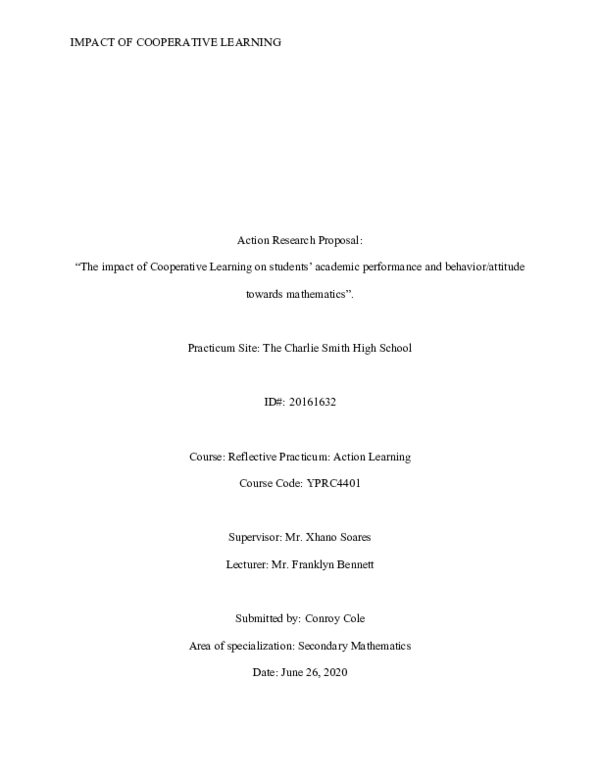 (DOC) The impact of Cooperative Learning on students’ academic ...