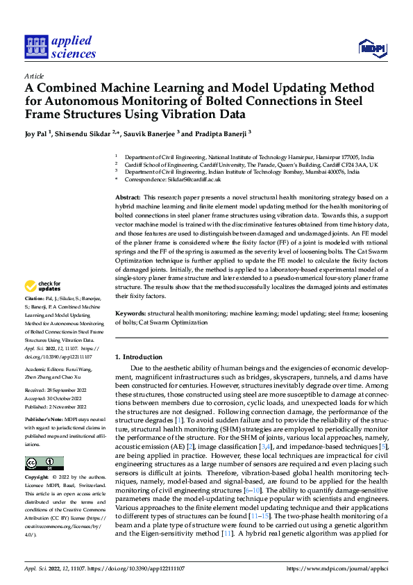 (PDF) A Combined Machine Learning and Model Updating Method for ...
