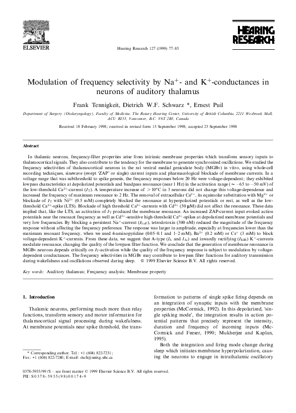 (PDF) Modulation of frequency selectivity by Na+- and K+-conductances ...