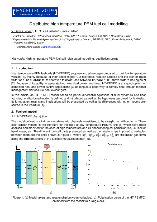 (PDF) Distributed high temperature PEM fuel cell modelling Carles