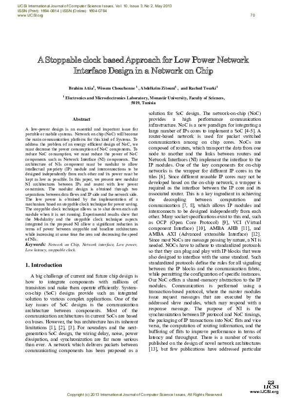 (PDF) A Stoppable clock based Approach for Low Power Network Interface ...