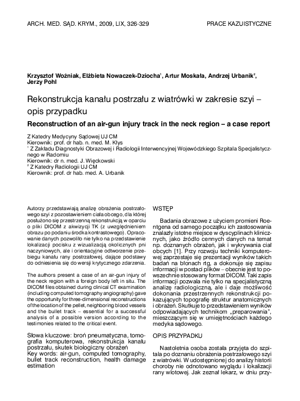 [Reconstruction of an air-gun injury track in the neck region--a case ...