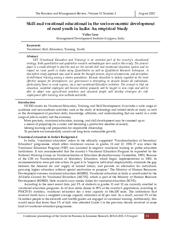 (PDF) Skill and vocational educational in the socio-economic ...