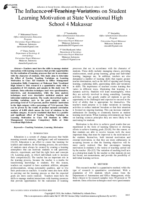 (PDF) The Influence of Teaching Variations on Student Learning ...