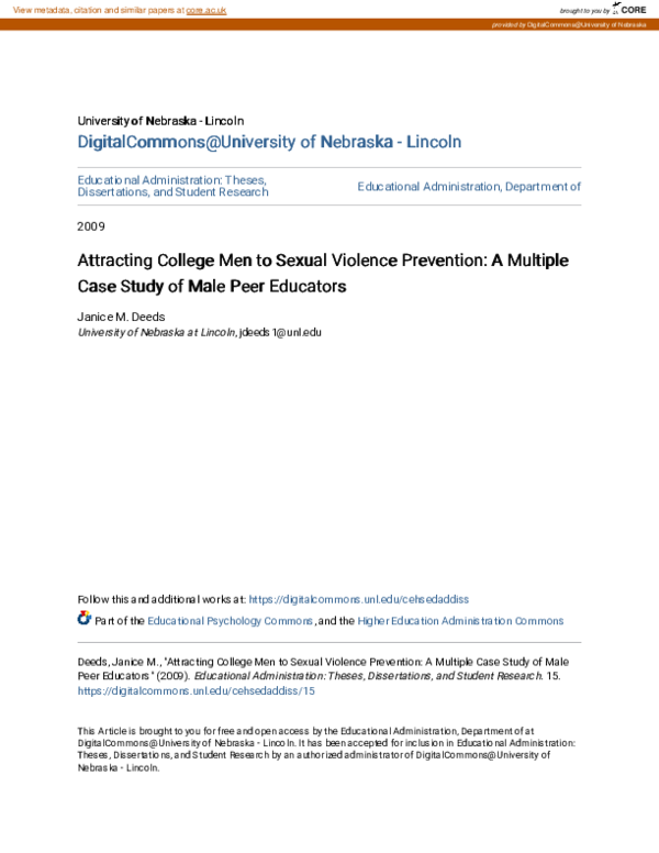 (PDF) Attracting college men to sexual violence prevention: A multiple ...