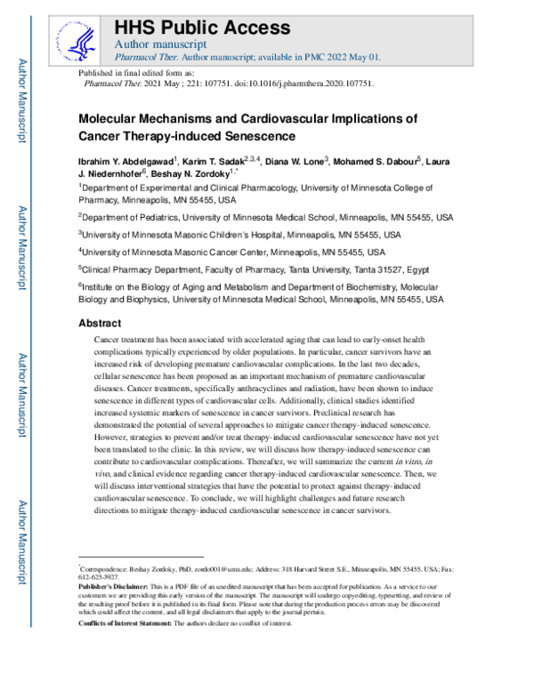 (PDF) Molecular mechanisms and cardiovascular implications of cancer ...