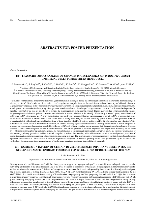 (PDF) 252A Comparative Expression Analysis of Genes in Preimplantation ...
