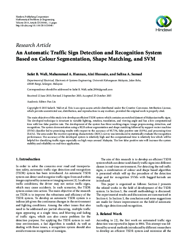 (PDF) An Automatic Traffic Sign Detection and Recognition System Based ...