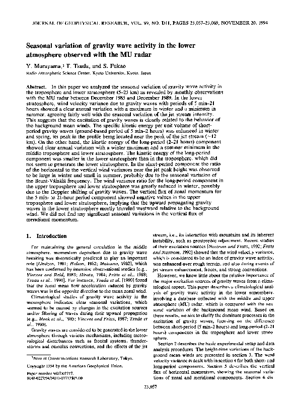 (PDF) Seasonal variation of gravity wave activity in the lower ...