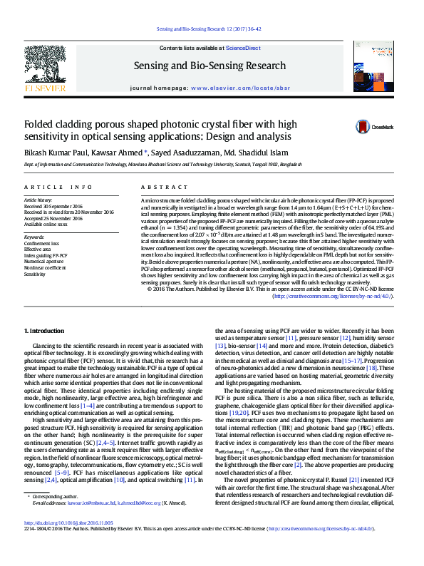 (PDF) Folded cladding porous shaped photonic crystal fiber with high ...