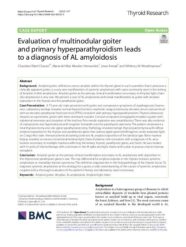 (PDF) Evaluation of multinodular goiter and primary hyperparathyroidism ...