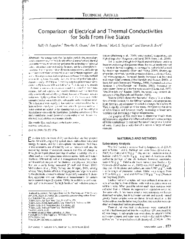(PDF) Comparison of Electrical and Thermal Conductivities for Soils ...