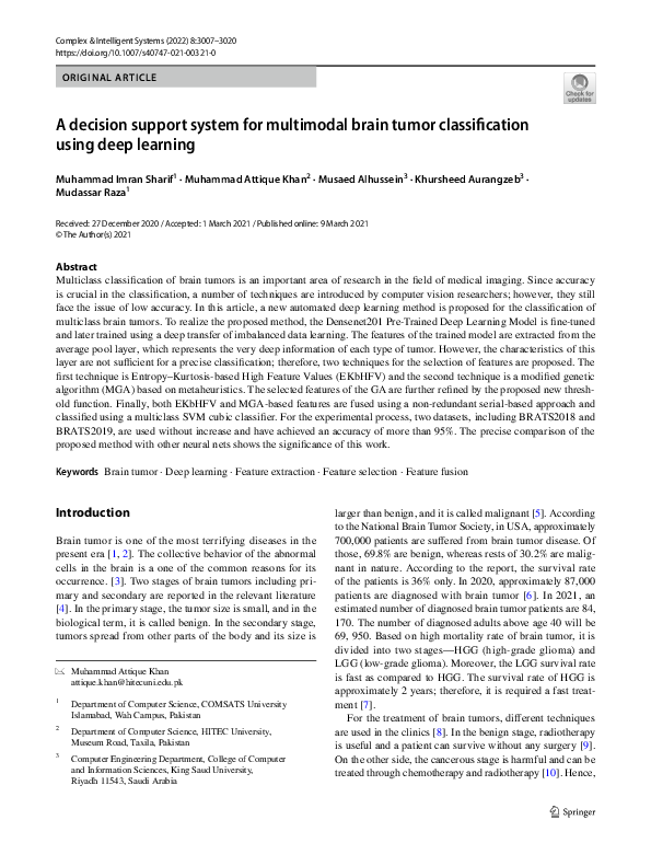 (PDF) A decision support system for multimodal brain tumor ...