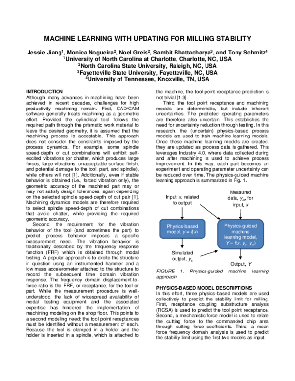 (PDF) Machine Learning with Updating for Milling Stability
