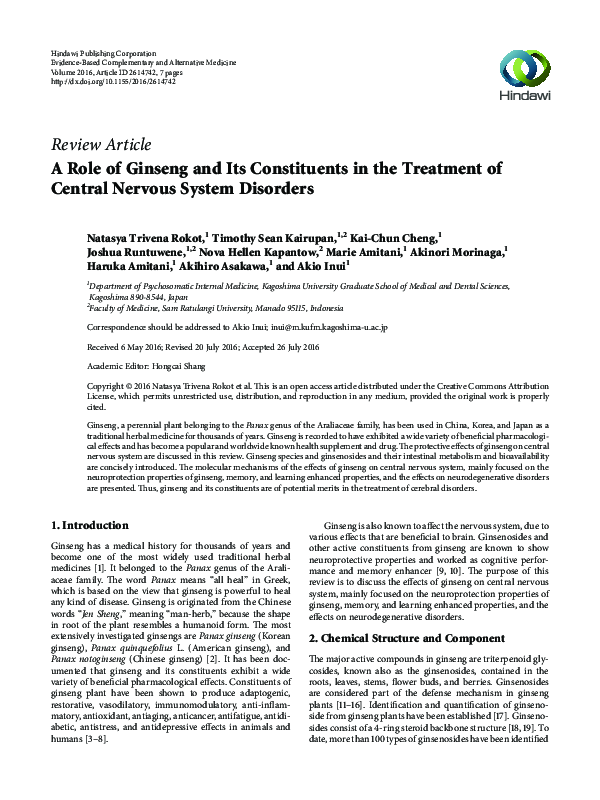 (PDF) A Role of Ginseng and Its Constituents in the Treatment of ...