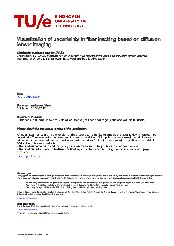 (PDF) Visualization of uncertainty in fiber tracking based on diffusion ...