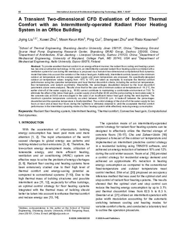 (PDF) A Transient Two-dimensional CFD Evaluation of Indoor Thermal ...