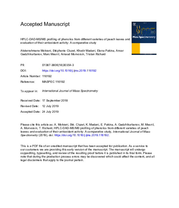 (PDF) HPLC-DAD-MS/MS profiling of phenolics from different varieties of ...