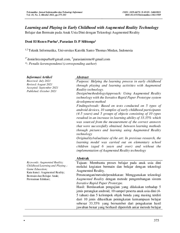 (PDF) Learning and Playing in Early Childhood with Augmented Reality ...