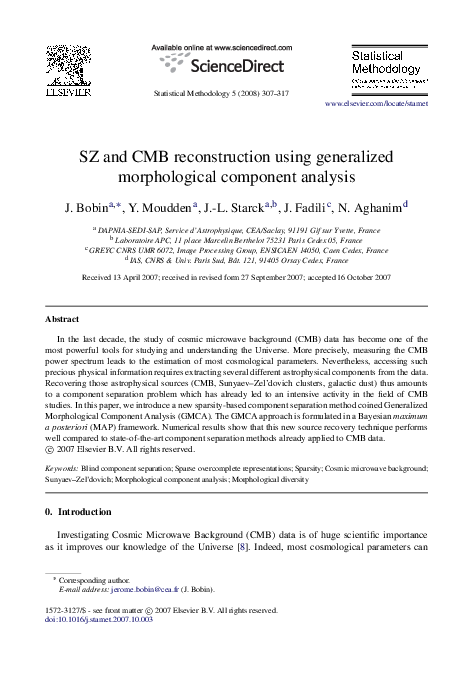(PDF) SZ and CMB reconstruction using generalized morphological ...