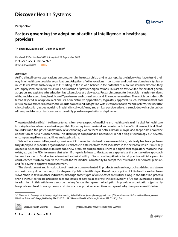 (PDF) Factors governing the adoption of artificial intelligence in ...