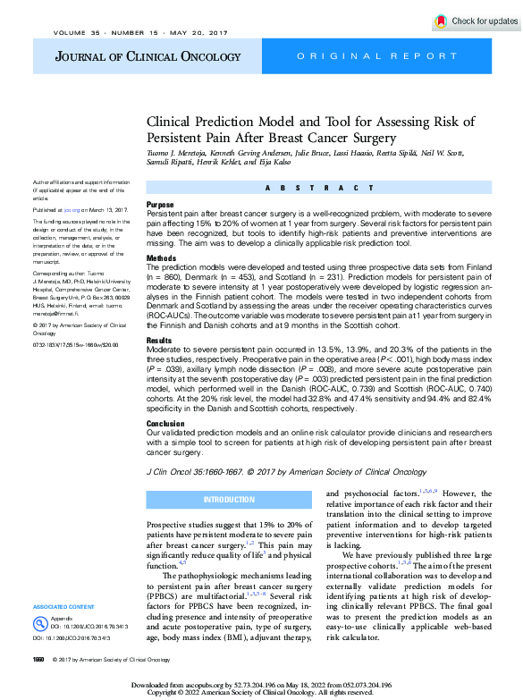 (PDF) Clinical Prediction Model and Tool for Assessing Risk of ...