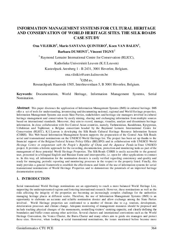 (PDF) Information Management Systems for Cultural Heritage and ...