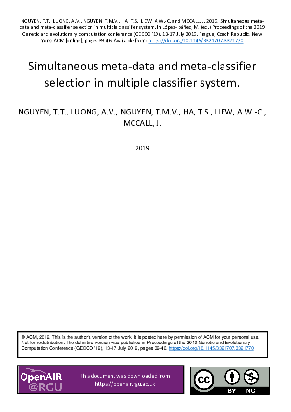 (PDF) Simultaneous meta-data and meta-classifier selection in multiple ...