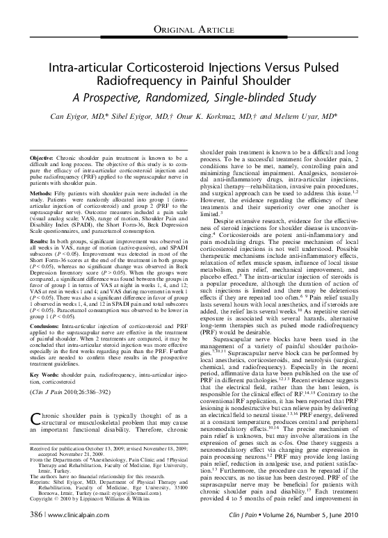(PDF) Intra-articular Corticosteroid Injections Versus Pulsed ...