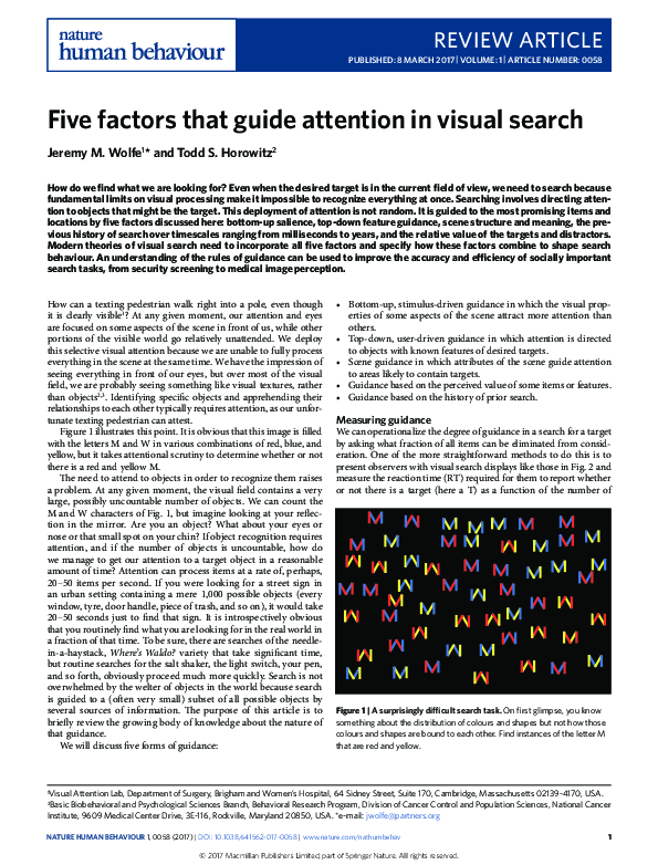 (PDF) Five factors that guide attention in visual search