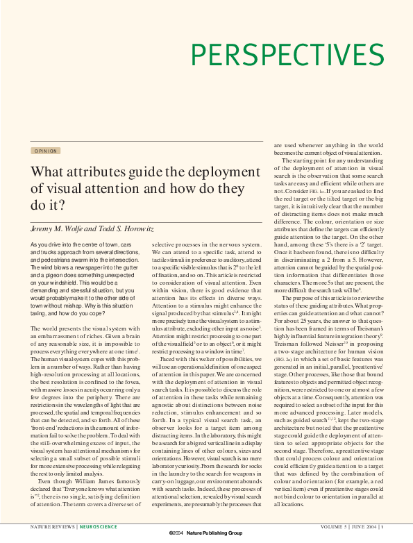 (PDF) What attributes guide the deployment of visual attention and how ...