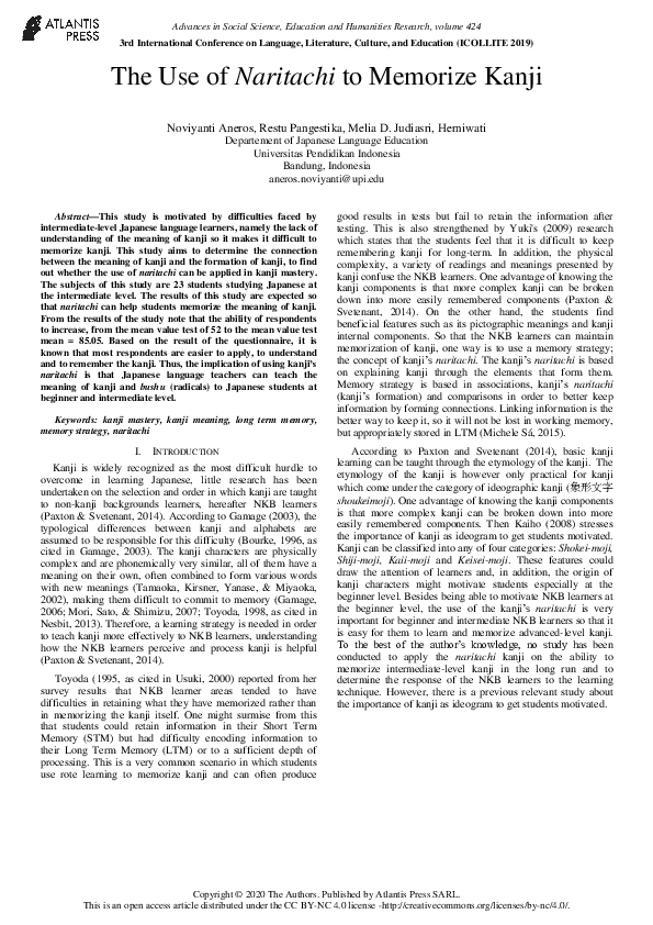 (PDF) The Use of Naritachi to Memorize Kanji | Noviyanti Aneros ...