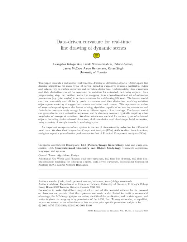 (PDF) Data-driven curvature for real-time line drawing of dynamic scenes