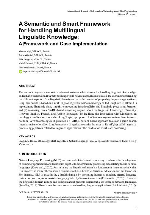 (PDF) A Semantic and Smart Framework for Handling Multilingual ...