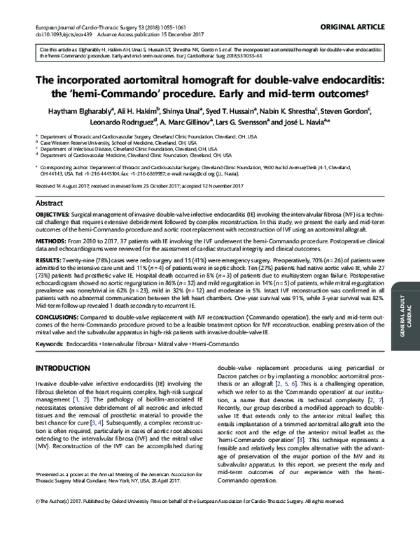 (PDF) The incorporated aortomitral homograft for double-valve ...
