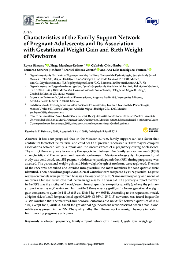 (PDF) Characteristics of the Family Support Network of Pregnant ...