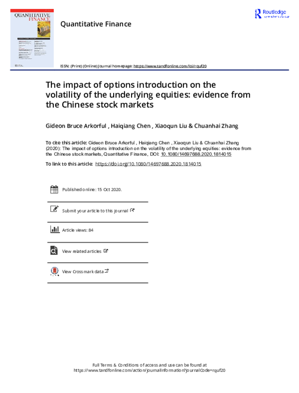 (PDF) The impact of options introduction on the volatility of the ...
