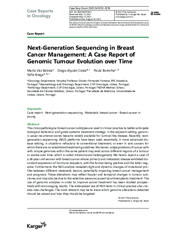 (PDF) Next-Generation Sequencing in Breast Cancer Management: A Case ...