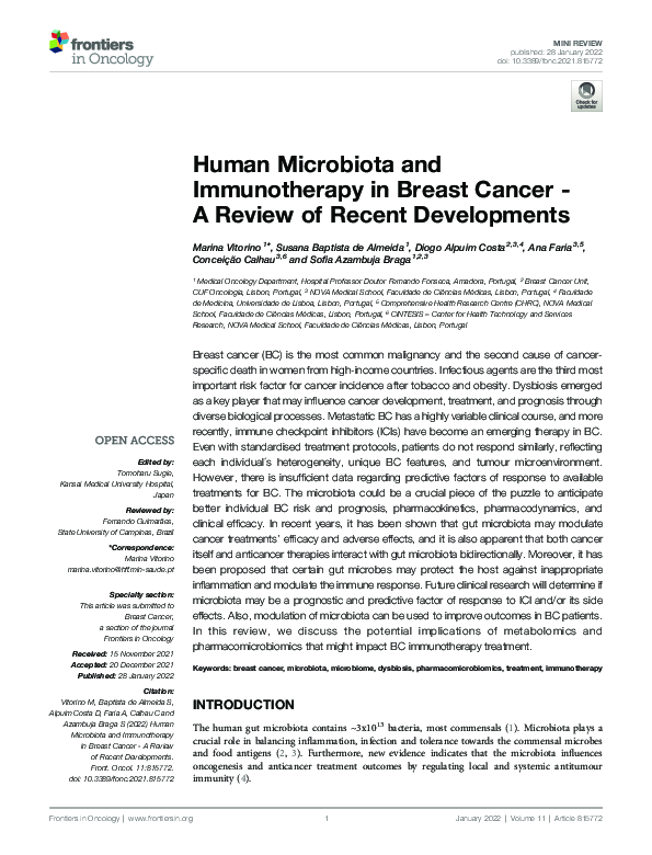 (PDF) Human Microbiota and Immunotherapy in Breast Cancer - A Review of ...