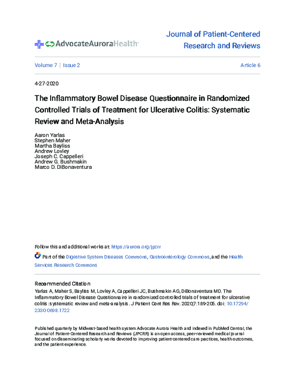 (PDF) The Inflammatory Bowel Disease Questionnaire in Randomized ...