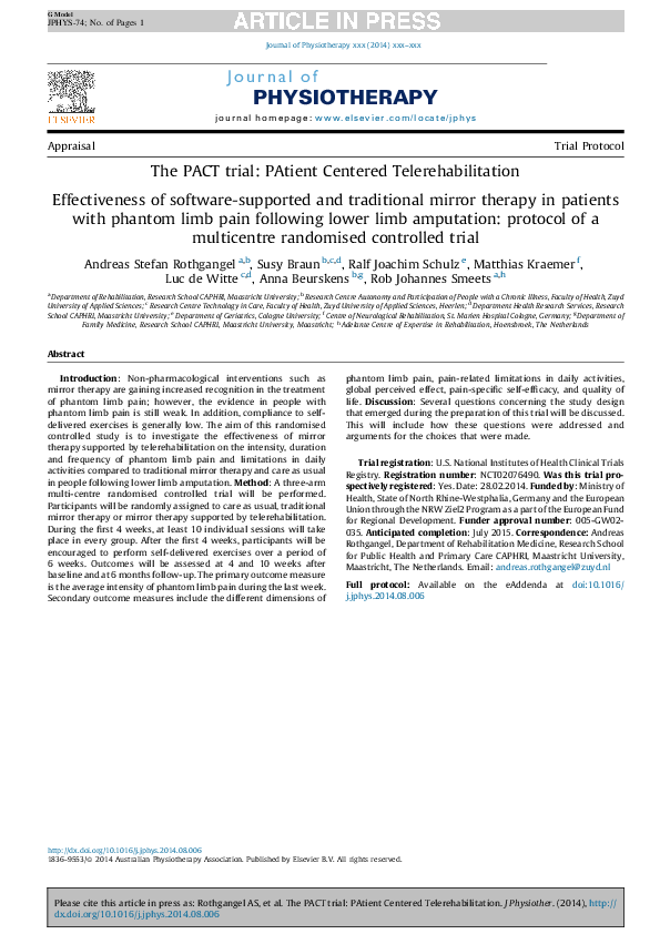 (PDF) The PACT trial: PAtient Centered Telerehabilitation