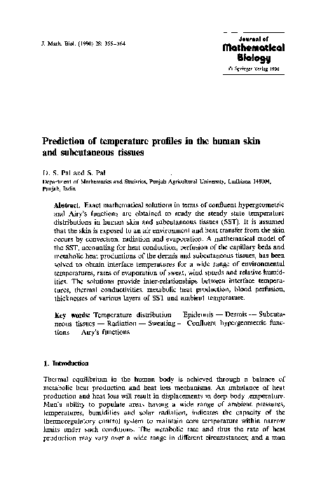 (PDF) Prediction of temperature profiles in the human skin and ...