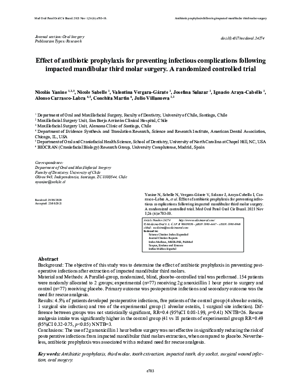 (PDF) Effect of antibiotic prophylaxis for preventing infectious ...