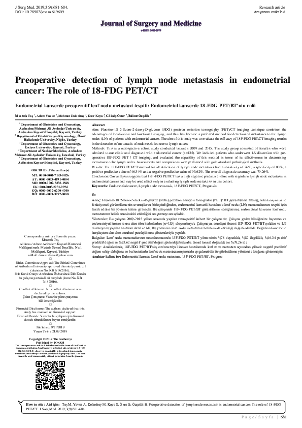 (PDF) Detecting Lymph Node Metastasis in Endometrial Cancer