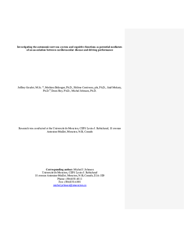(PDF) Investigating the autonomic nervous system and cognitive ...