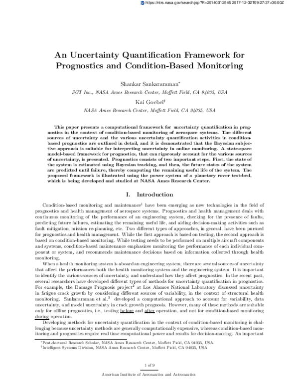 (PDF) An Uncertainty Quantification Framework for Prognostics and ...