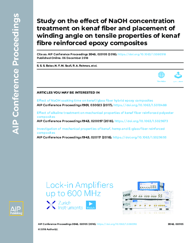 (PDF) Study on the effect of NaOH concentration treatment on kenaf ...